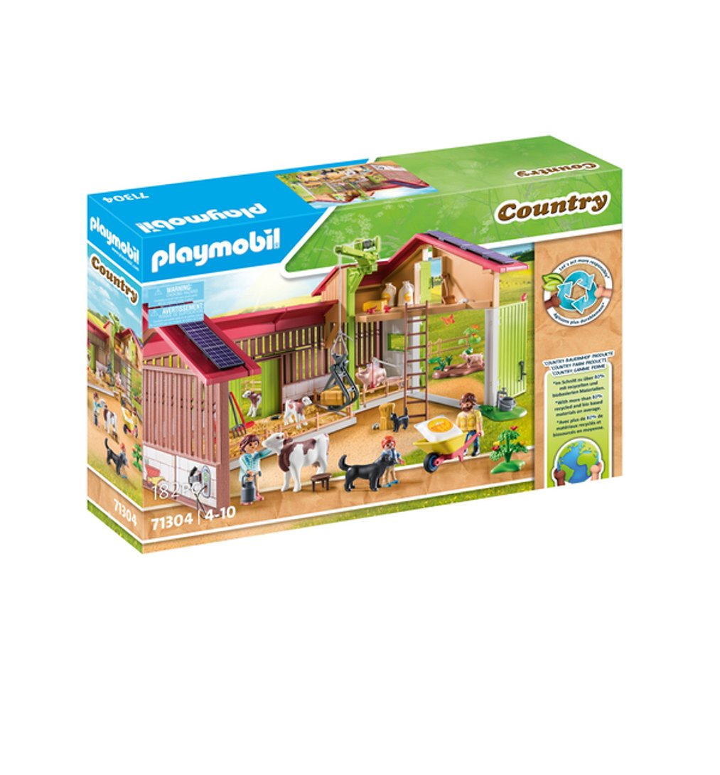 PLAYMOBIL 71304 Ferme avec panneaux solaires, fabriquée avec plus de 80% de matériaux recyclés ou bi