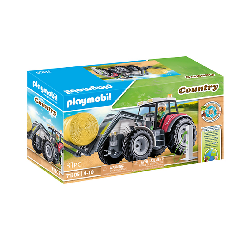 PLAYMOBIL 71305 Grand tracteur électrique, fabriqué avec plus de 80% de matériaux recyclés ou biosou
