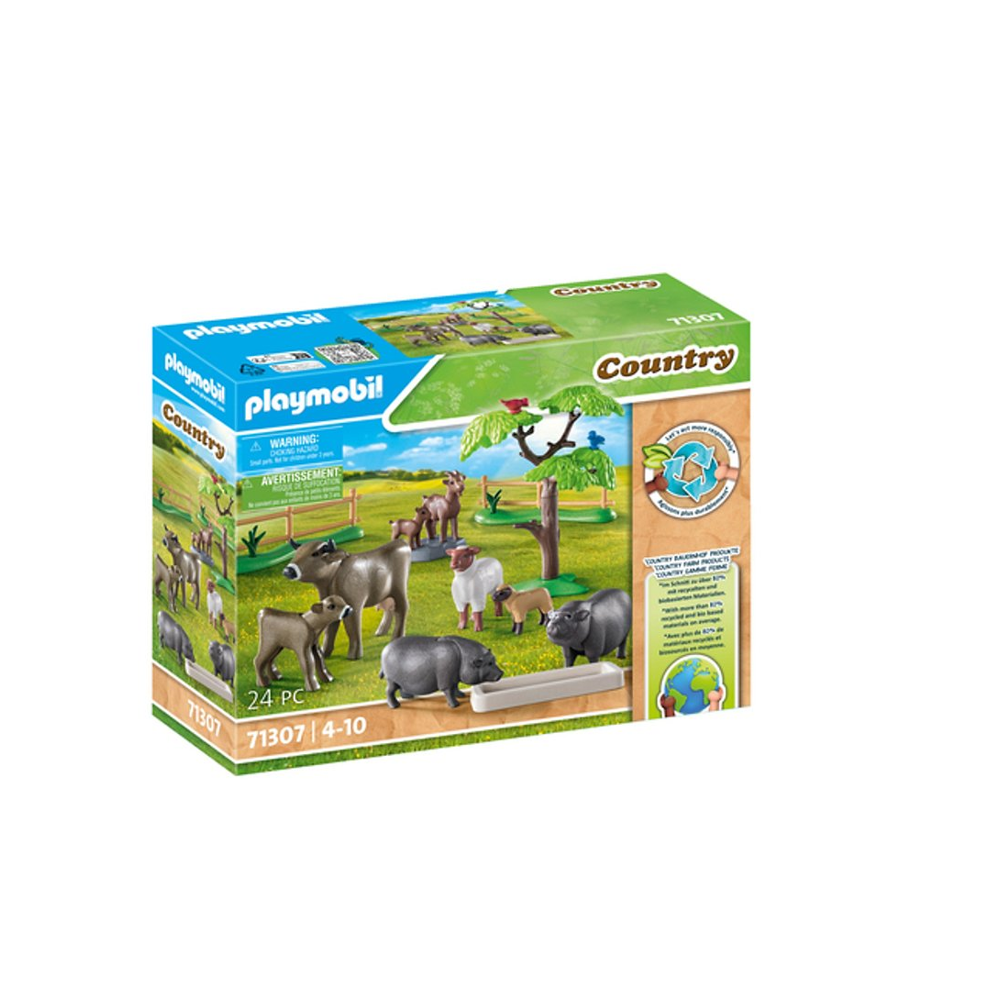 PLAYMOBIL 71307 Animaux de la ferme, fabriqué avec plus de 80% de matériaux recyclés ou biosourcés e