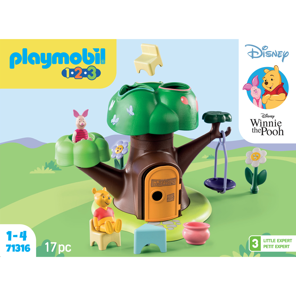 PLAYMOBIL 71316 1.2.3 & Disney: Winnie l'ourson et Porcinet avec cabane, jouet d'éveil pour enfants 