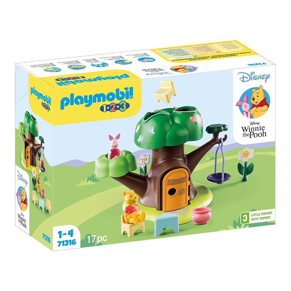 PLAYMOBIL 71316 1.2.3 & Disney: Winnie l'ourson et Porcinet avec cabane, jouet d'éveil pour enfants