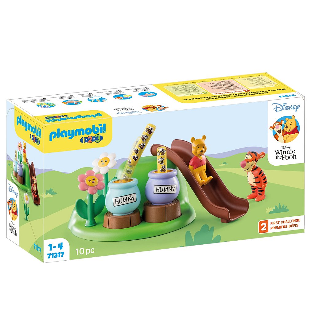 PLAYMOBIL 71317 1.2.3 & Disney: Winnie l'ourson et Tigrou avec jardin d'abeilles, jouet d'éveil pour