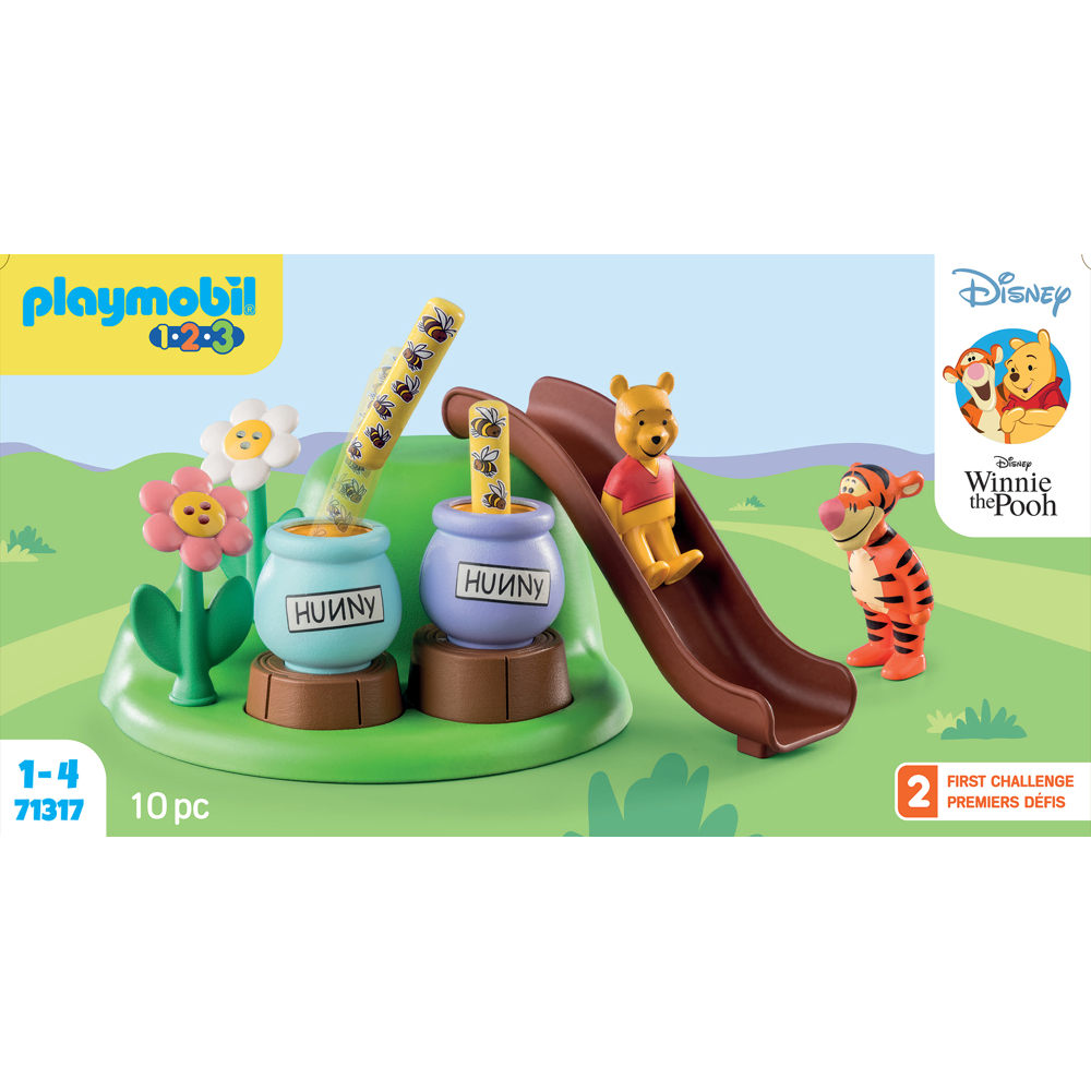 PLAYMOBIL 71317 1.2.3 & Disney: Winnie l'ourson et Tigrou avec jardin d'abeilles, jouet d'éveil pour