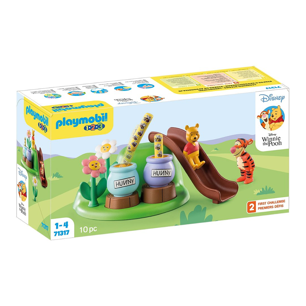 PLAYMOBIL 71317 1.2.3 & Disney: Winnie l'ourson et Tigrou avec jardin d'abeilles, jouet d'éveil pour