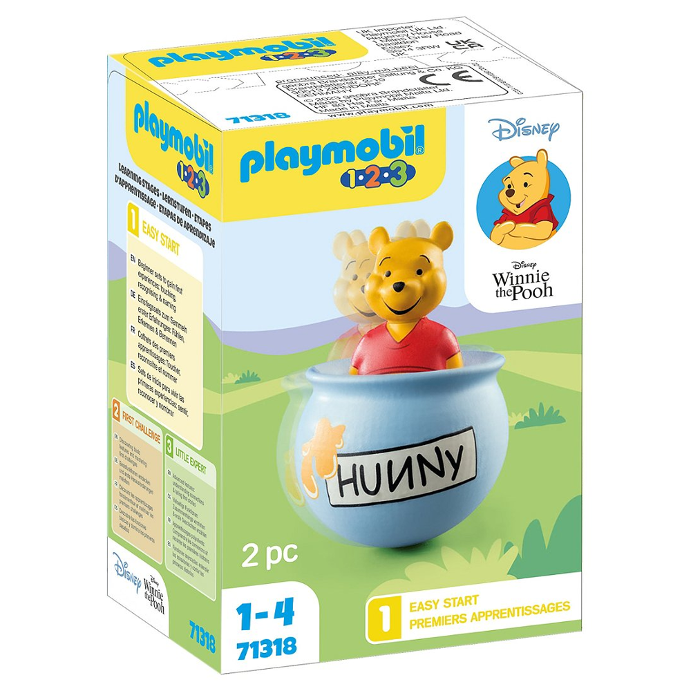 PLAYMOBIL 71318 1.2.3 & Disney: Winnie l'ourson et culbuto pot de miel, jouet d'éveil pour enfants à