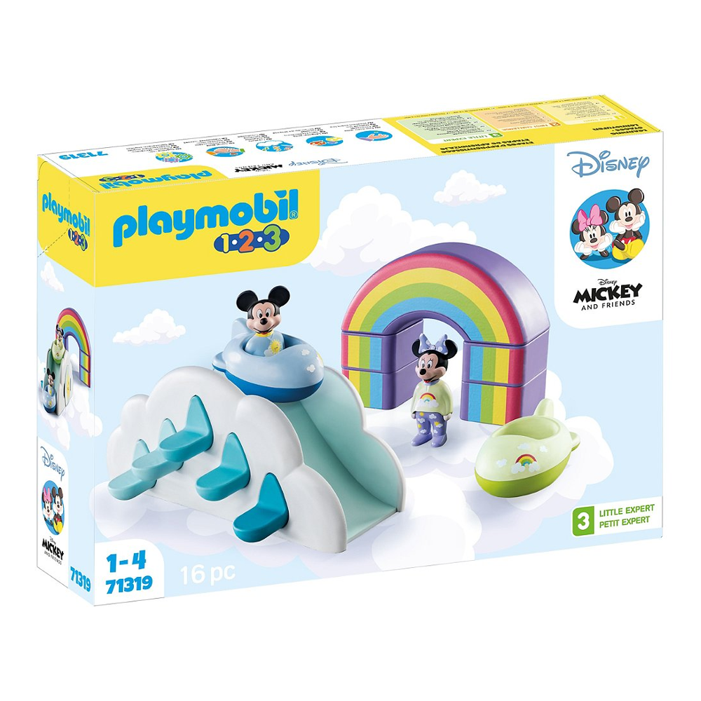 PLAYMOBIL 71319 1.2.3 & Disney: Maison des nuages de Mickey et Minnie, jouet d'éveil pour enfants à