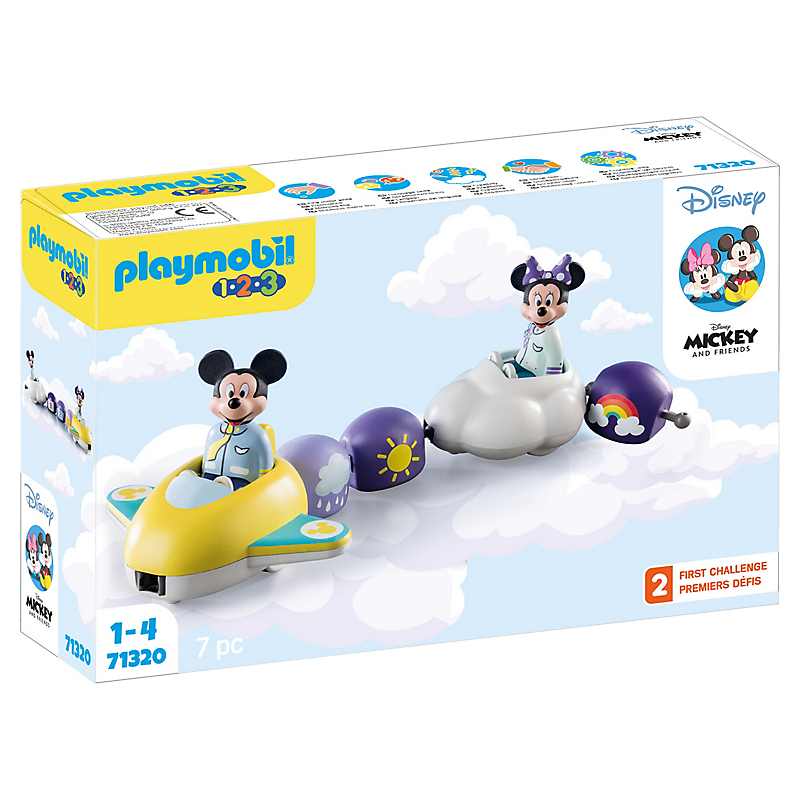PLAYMOBIL 71320 1.2.3 & Disney: Train des nuages de Mickey et Minnie, jouet d'éveil pour enfants à p