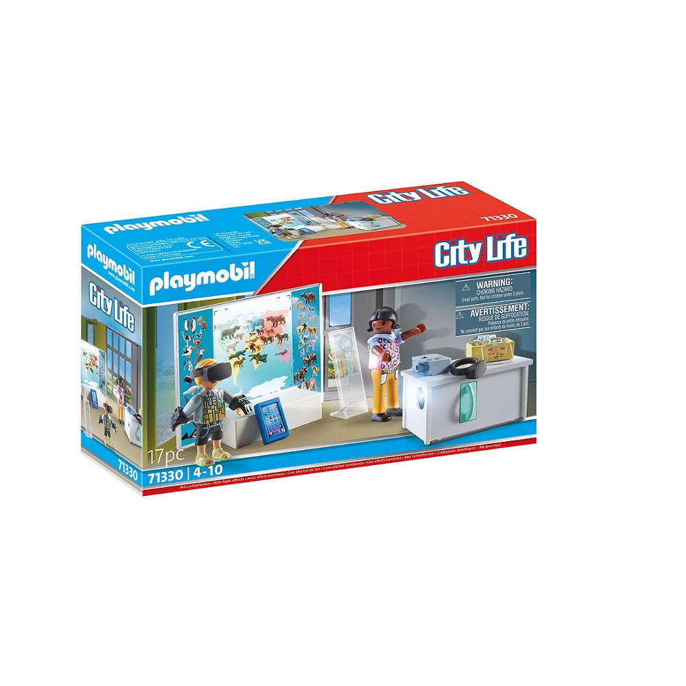 PLAYMOBIL City Life 71330 Classe avec réalité augmentée, Avec un projecteur, deux personnages, des a