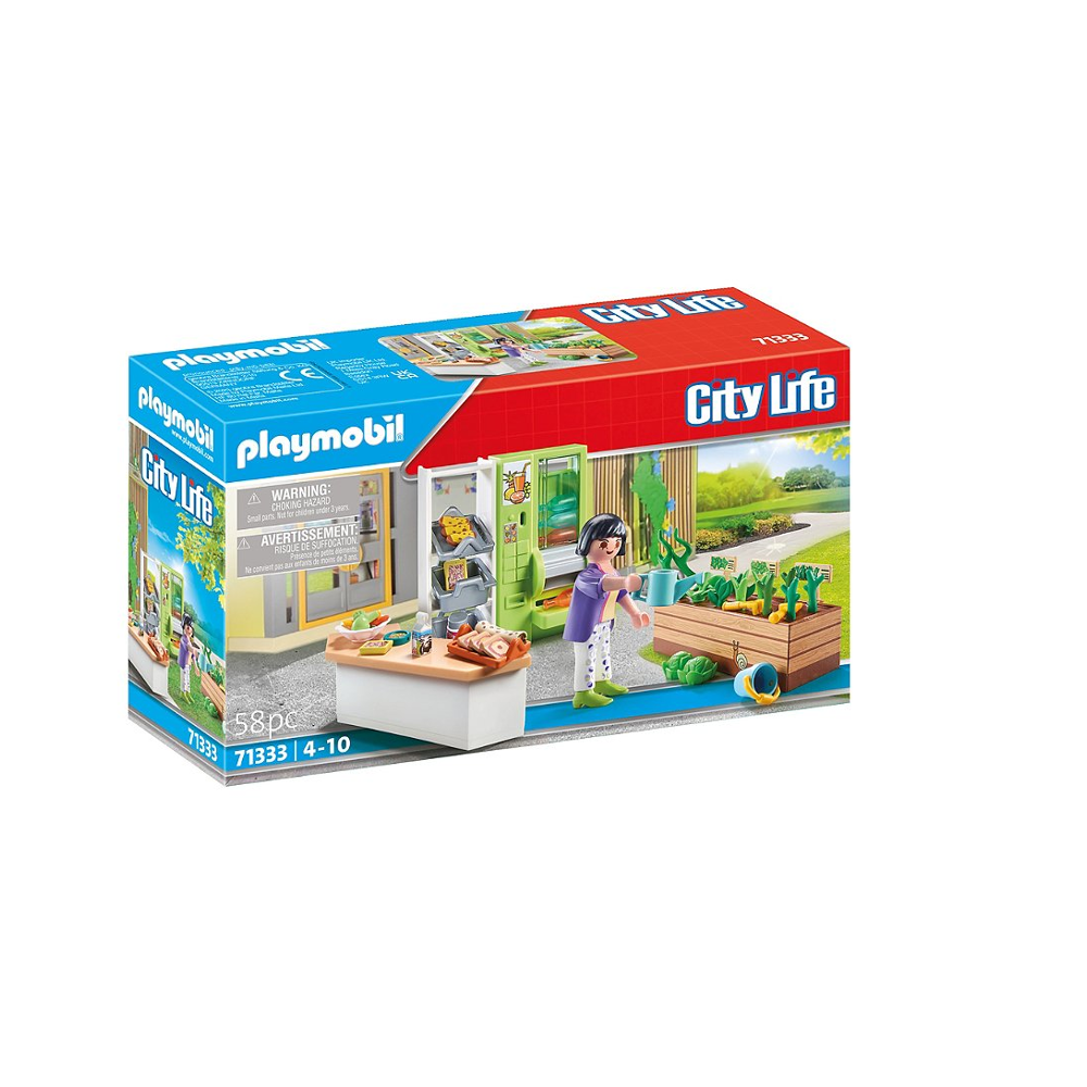 PLAYMOBIL City Life 71333 Boutique de l'école, avec un comptoir de gâteaux et de fruits, un distribu