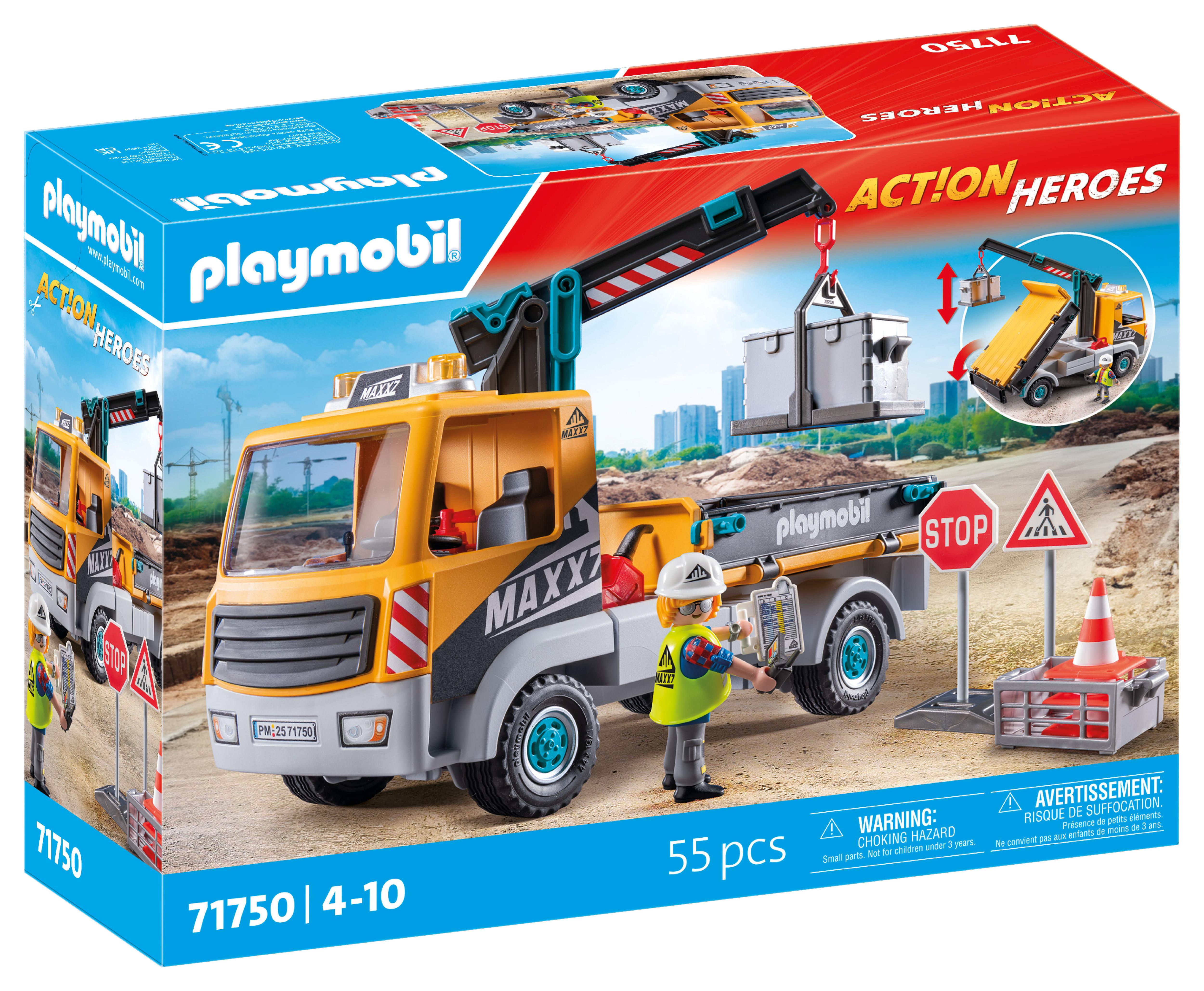 PLAYMOBIL | Action Heroes | Camion de Chantier avec Grue | Jouet pour Enfants | Set de Construction | Jouet pour Enfants à partir de | 71750 - vue 10