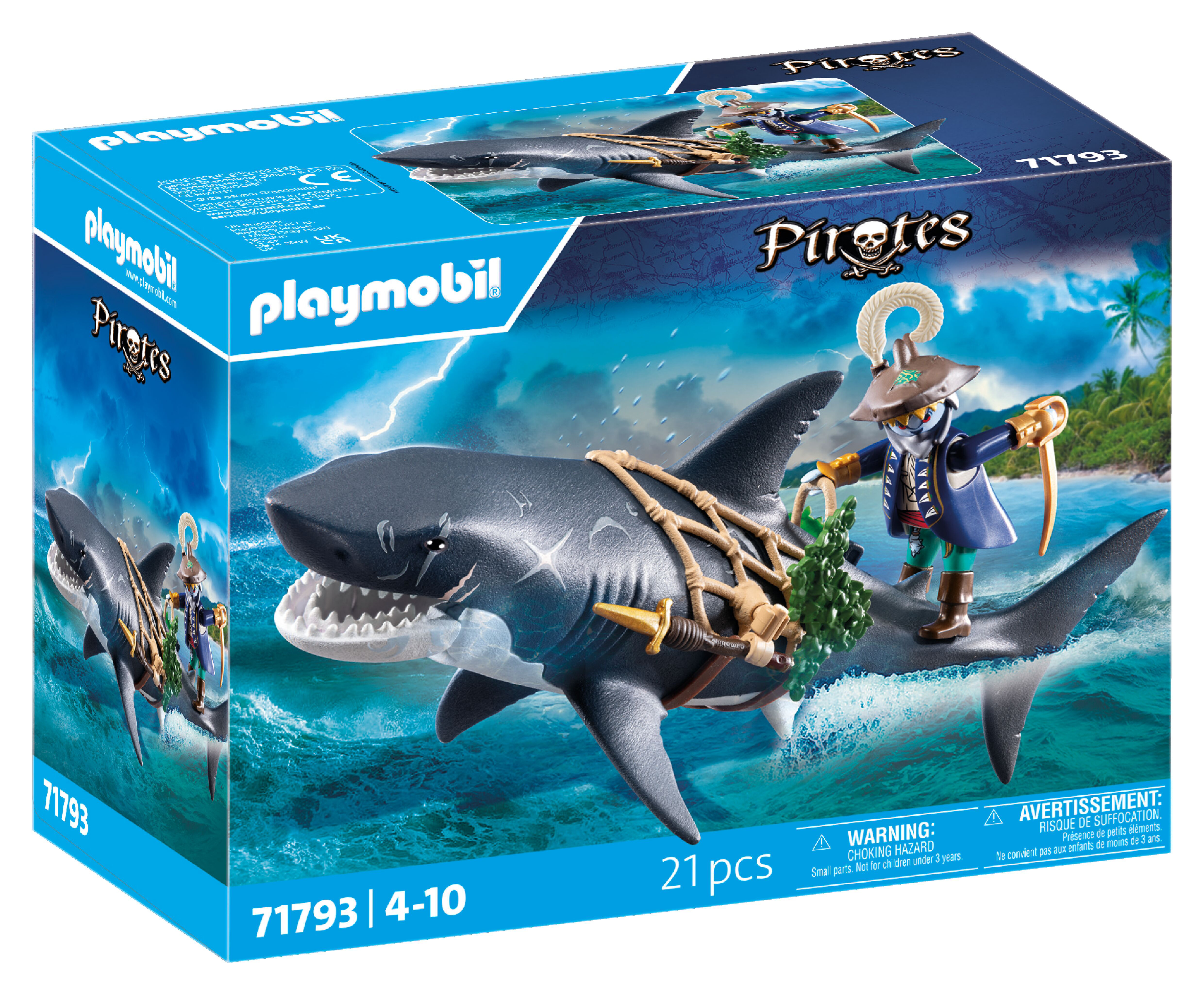 Pirate Et Requin Avec Mâchoire Articulée Playmobil La Boite