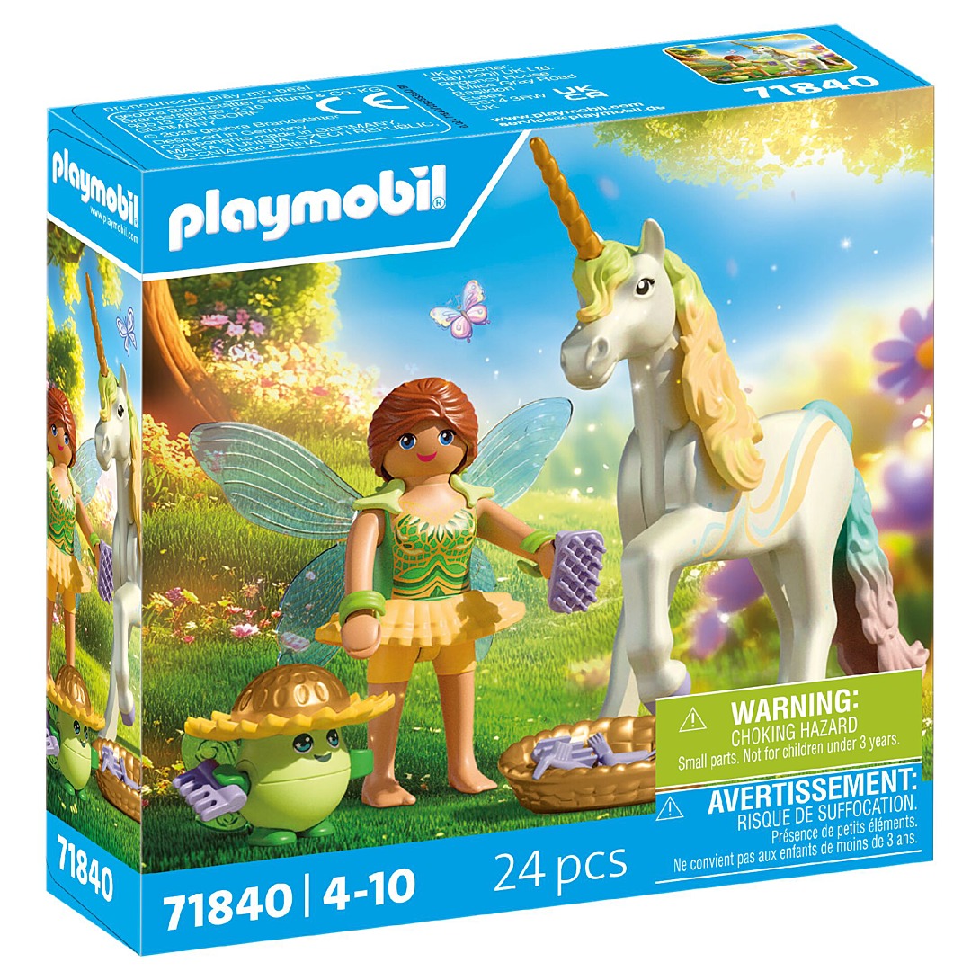Licorne Fleur d'arc-en-ciel avec fée