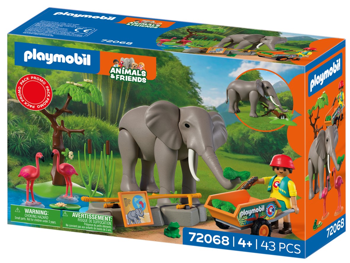 Eléphants et soigneur animalier