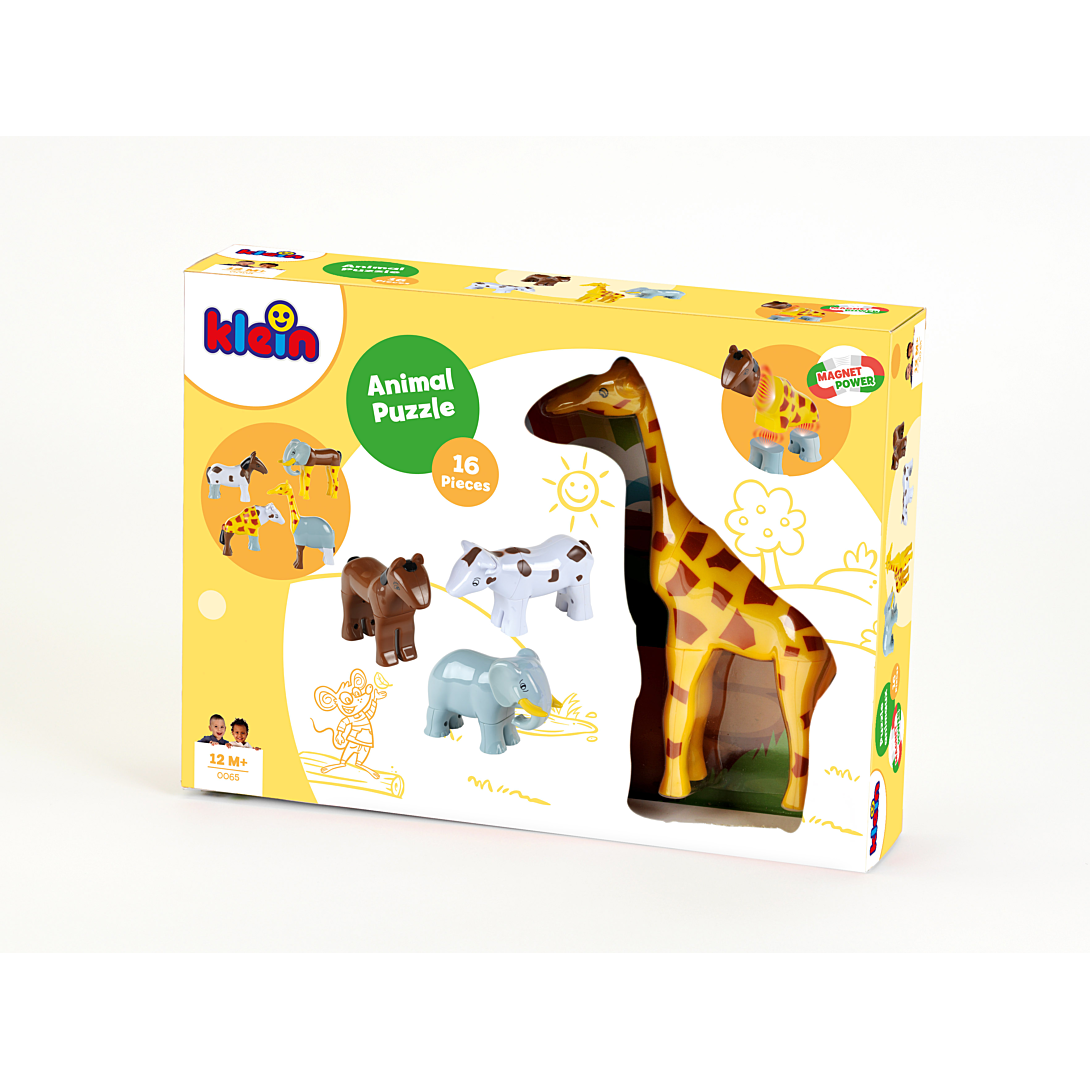 Animaux magnétiques KLEIN 0065 4 grands animaux Funny Puzzle boîte ouverte 16 pièces Dès - vue 4