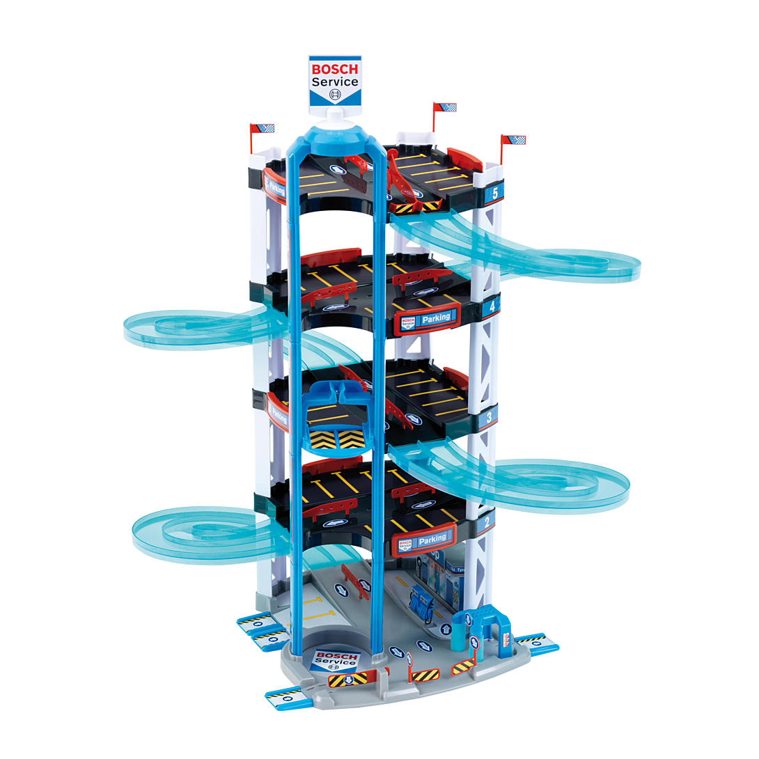 Bosch Theo Klein Garage Service avec 5 niveaux 2 et voitures