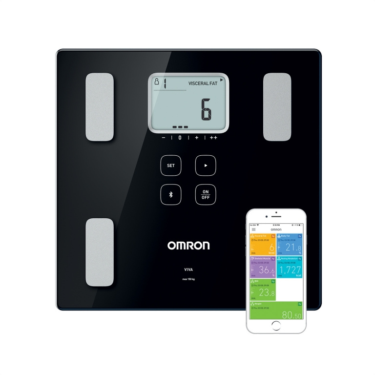 Pèse Personne Électronique Omron VIVA HBF Jusqu'à 150 kg IMC Graisse LCD - vue 2