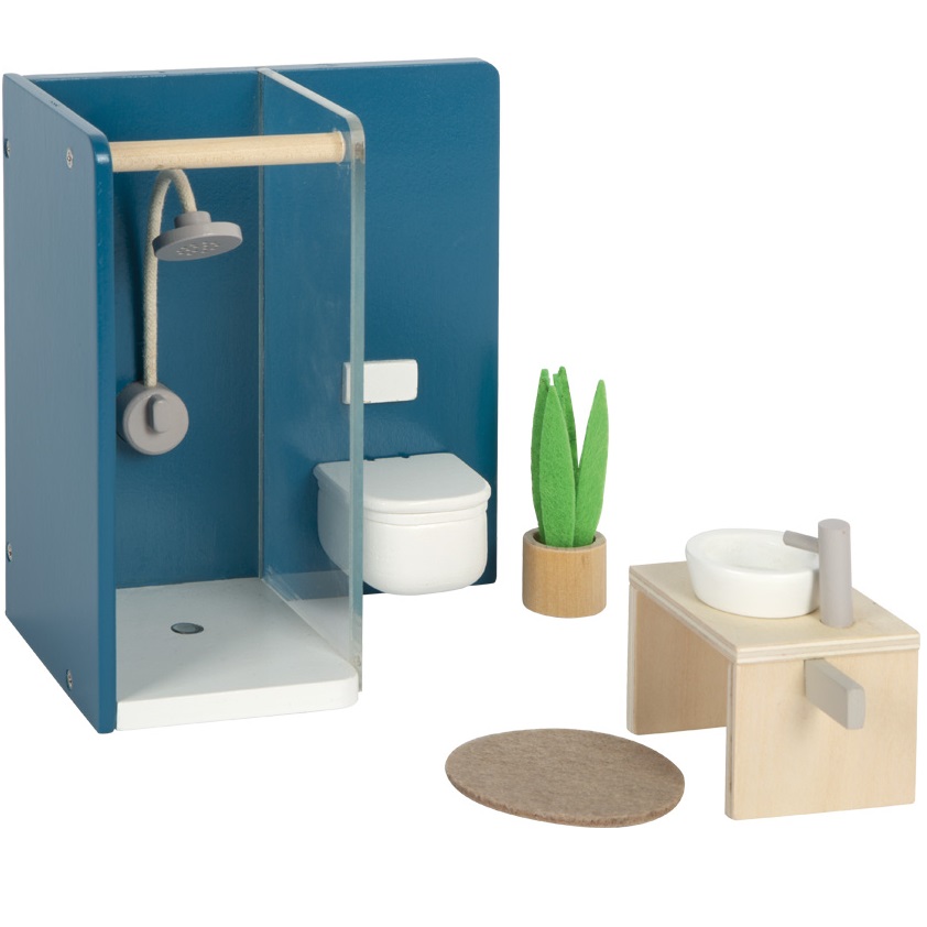 Maison De Poupée 4 étages HOMCOM - Jeu D'imitation En Bois Avec 13 Accessoires Réalistes - Blanc Et Rose - 60x30x80 Cm - Dès 3 Ans