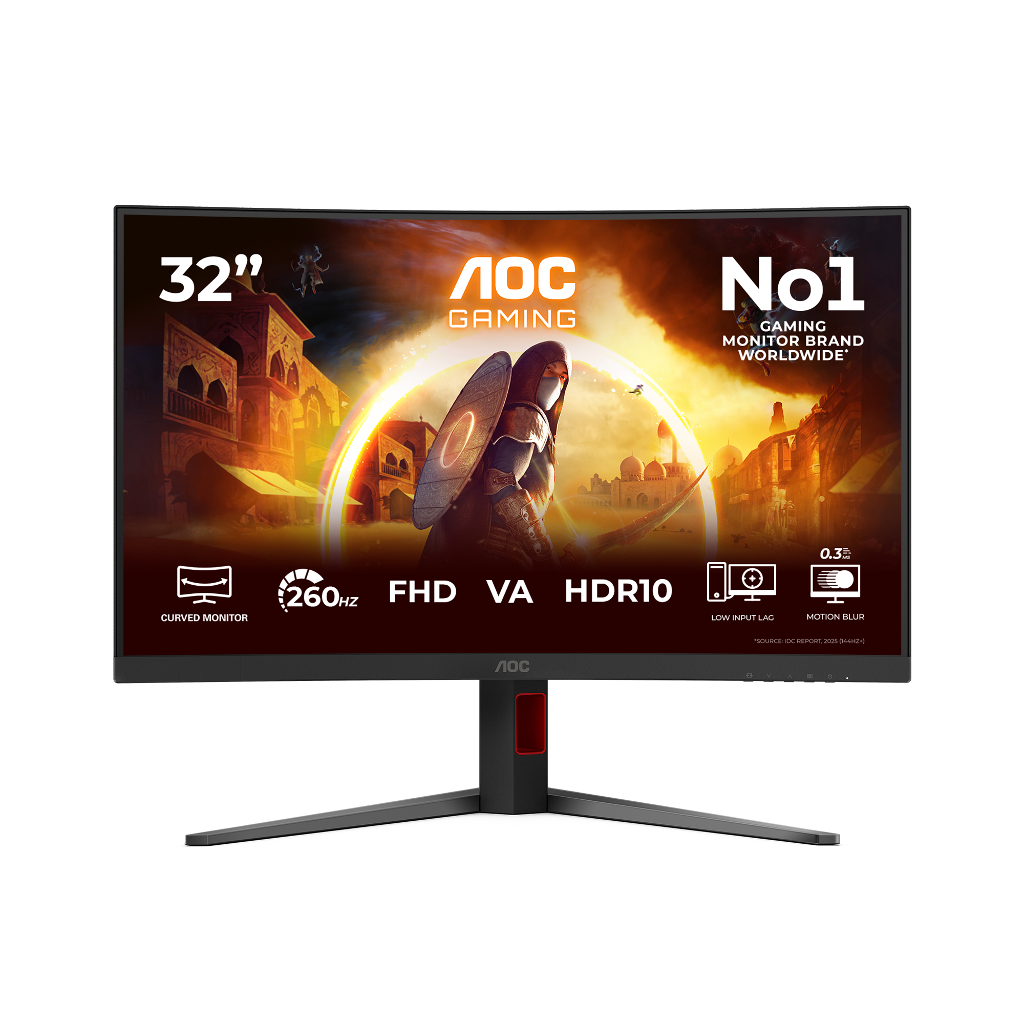 Écran PC AOC G4 C32G4Z 31 5 Full HD 260Hz VA Incurvé HDR10 Réglable Hauteur - vue 7