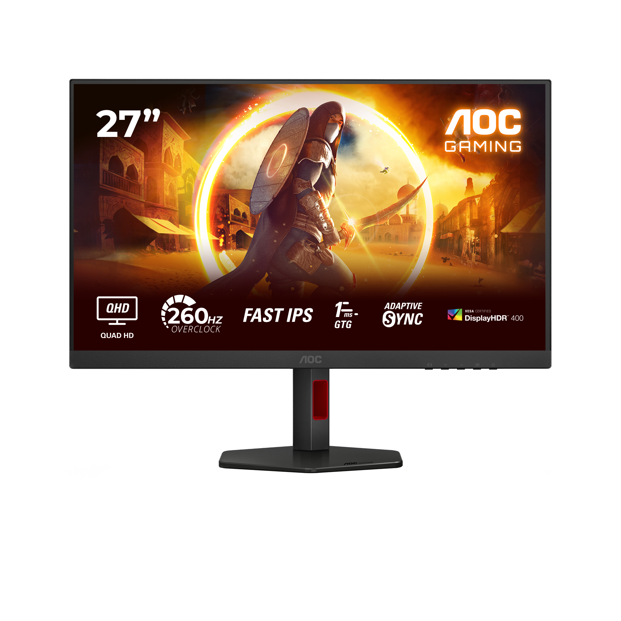Aoc G4 Q27G4Zr Écran Plat De PC 68,6 Cm (27") 2560 X 1440 Pixels Quad Hd Led Noir, Rouge