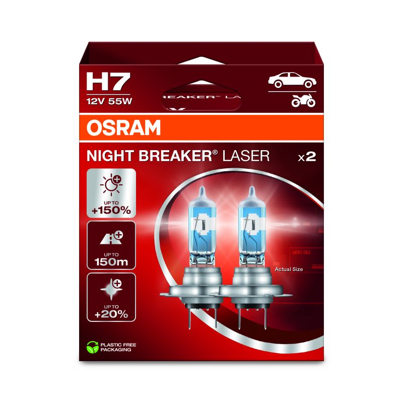 Osram Night Breaker Laser Ampoules Halogène H4 12V60 set à 2 pièces - vue 2