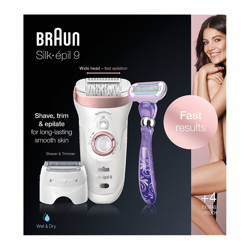Braun Silk-épil?9?9-870 Épilateur Électrique Femme, Or Rose/Blanc