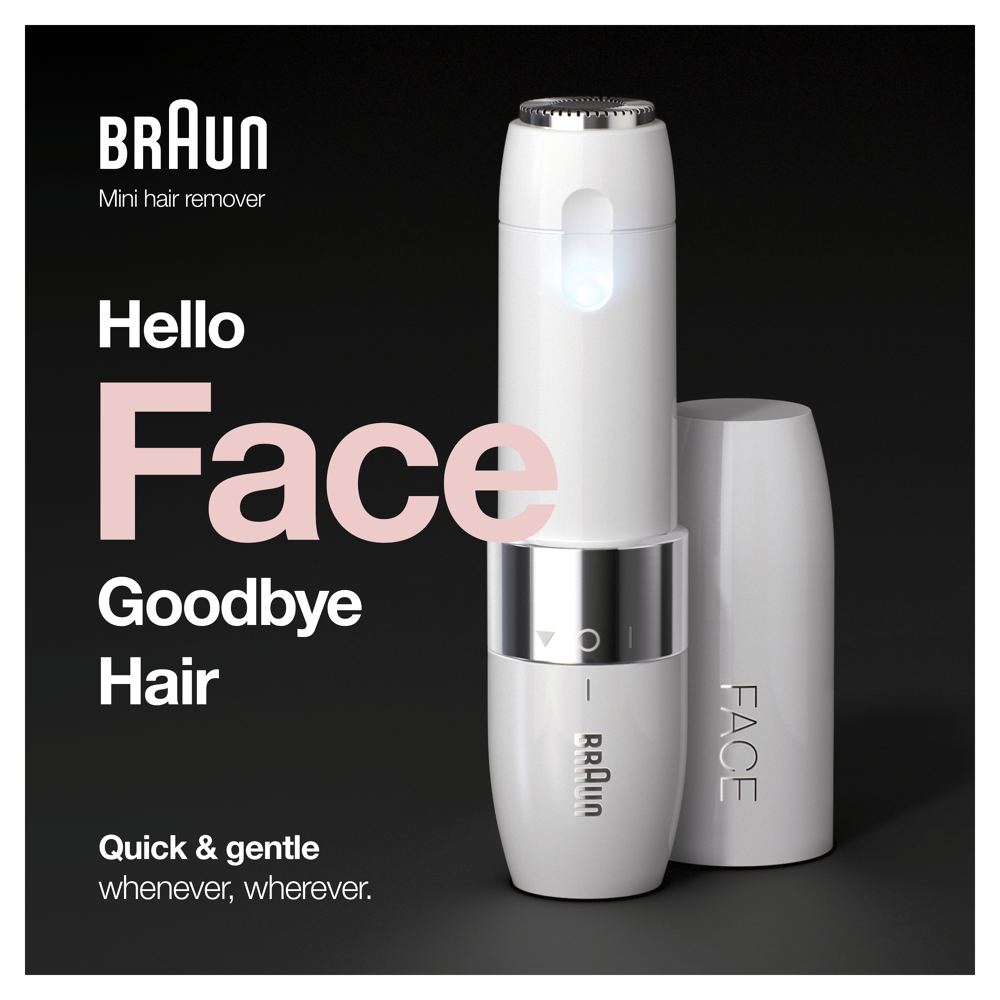 Braun Face Mini FS1000 - Rasoir Visage Électrique Pour Femme, Blanc