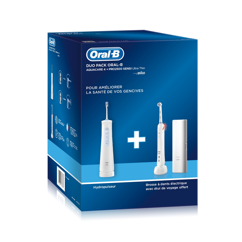 Oral-B Aquacare Fil Dentaire À L’Eau Avec Technologie Oxyjet Et Oral-B Pro 2 2500 Brosse À Dents Éle
