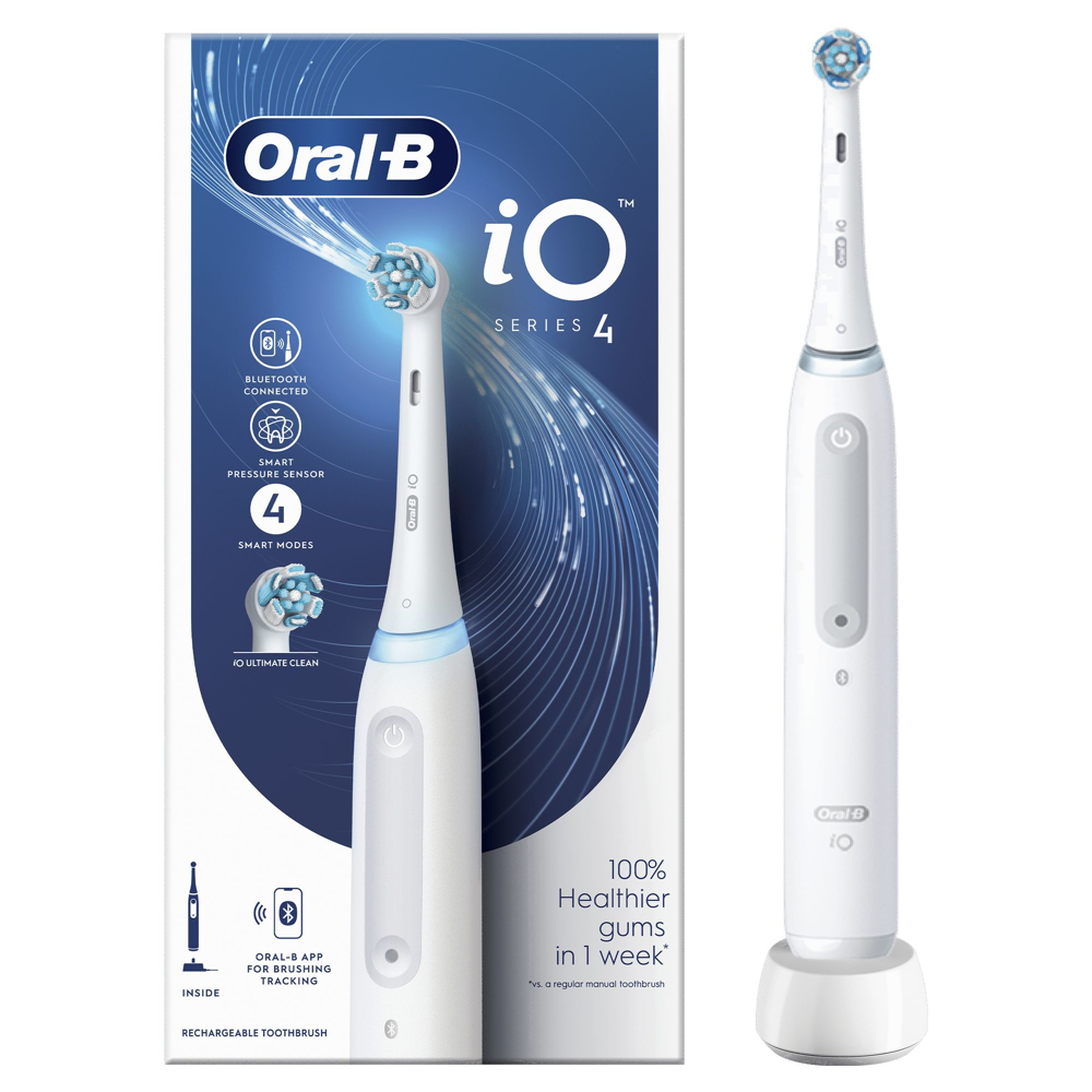 Oral-B iO 4 Brosse À Dents Électrique Blanche connectée Bluetooth