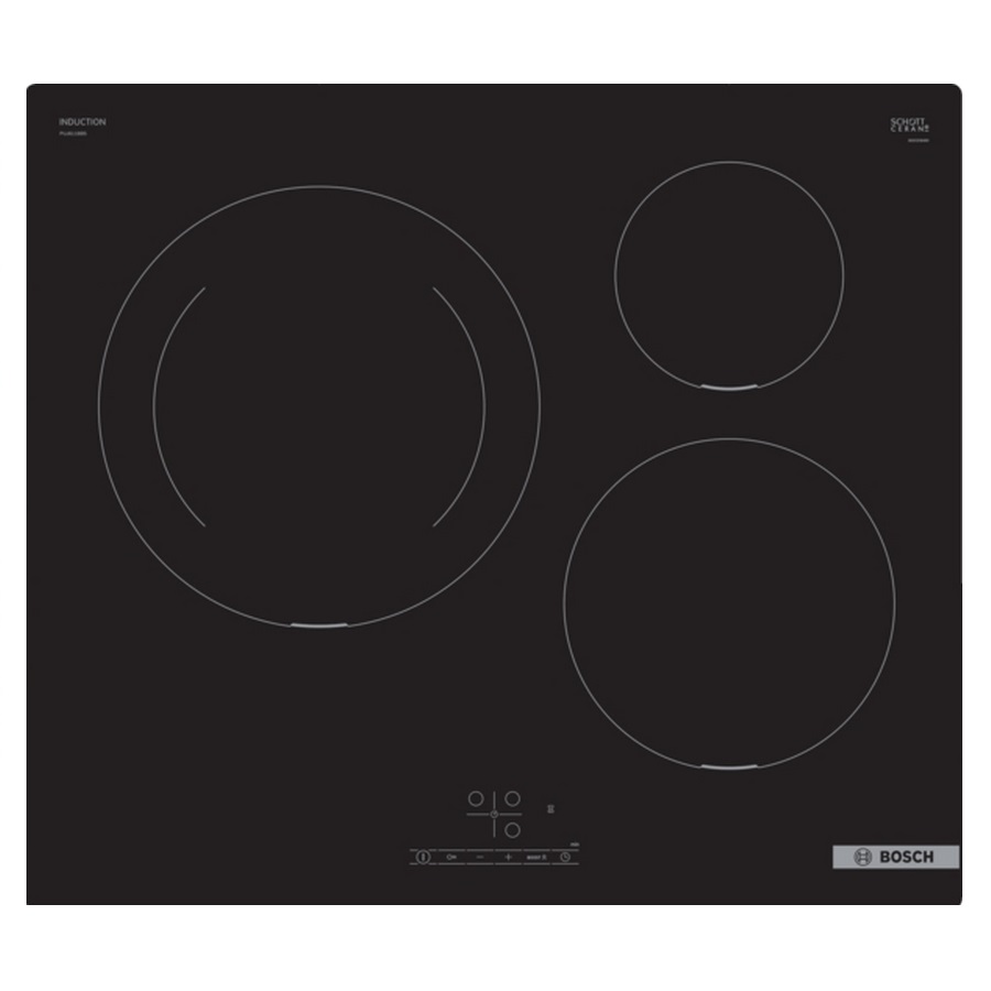 Table de cuisson à induction 60cm 3 feux noir série 4 - PUJ611BB5E - bosch