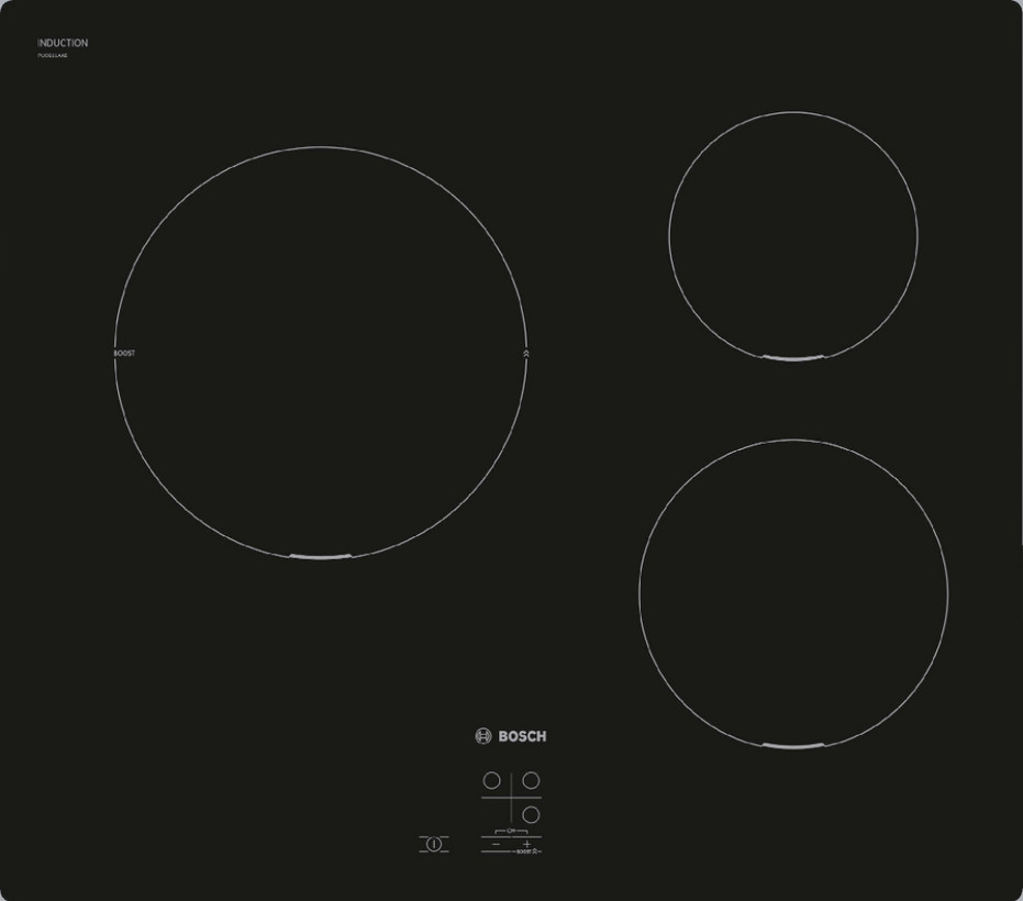 Table de cuisson à induction 60cm 3 feux 4600w série 2 - puc611aa5e - bosch
