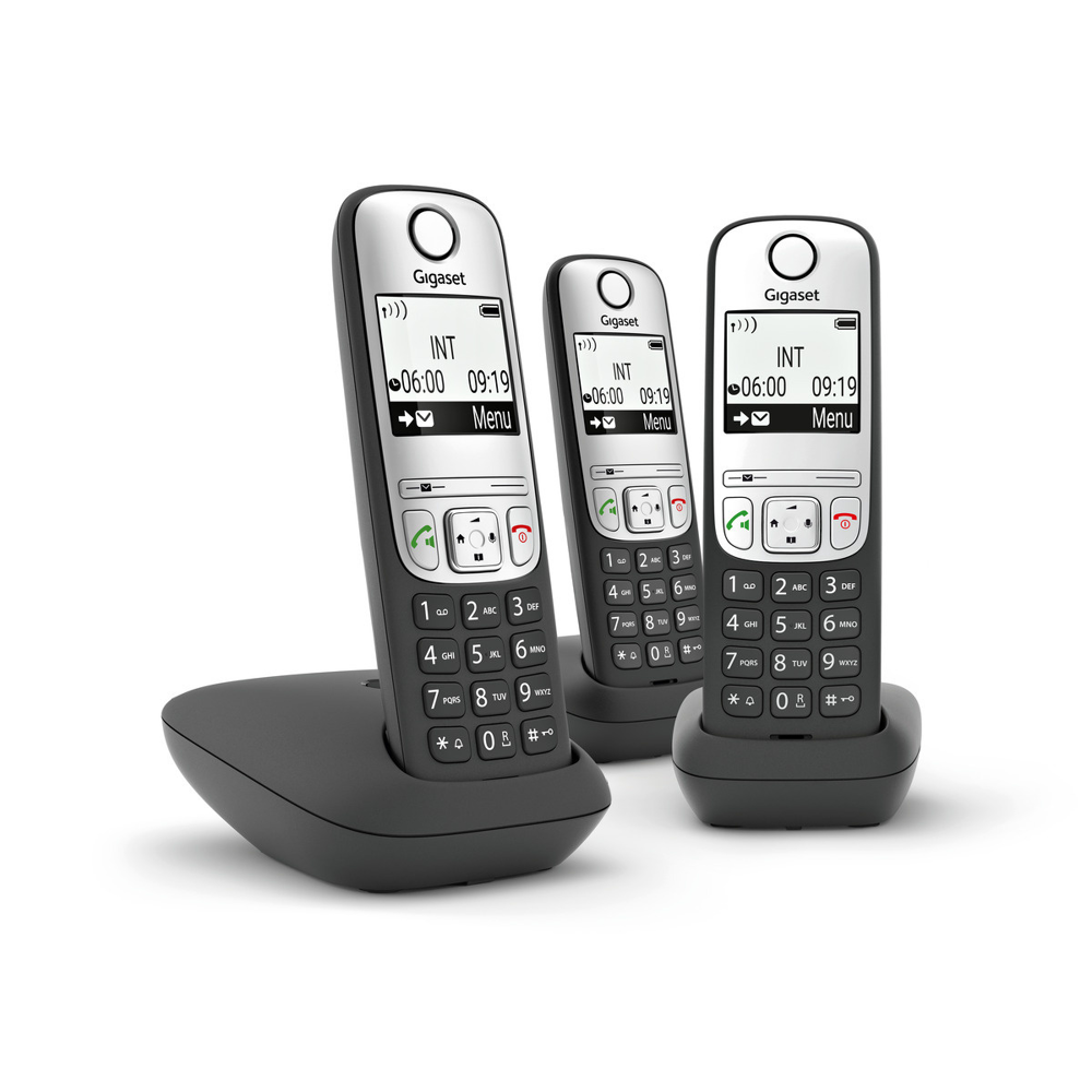 Téléphone Fixe Sans Fil Gigaset A660 Trio Noir Sans Répondeur