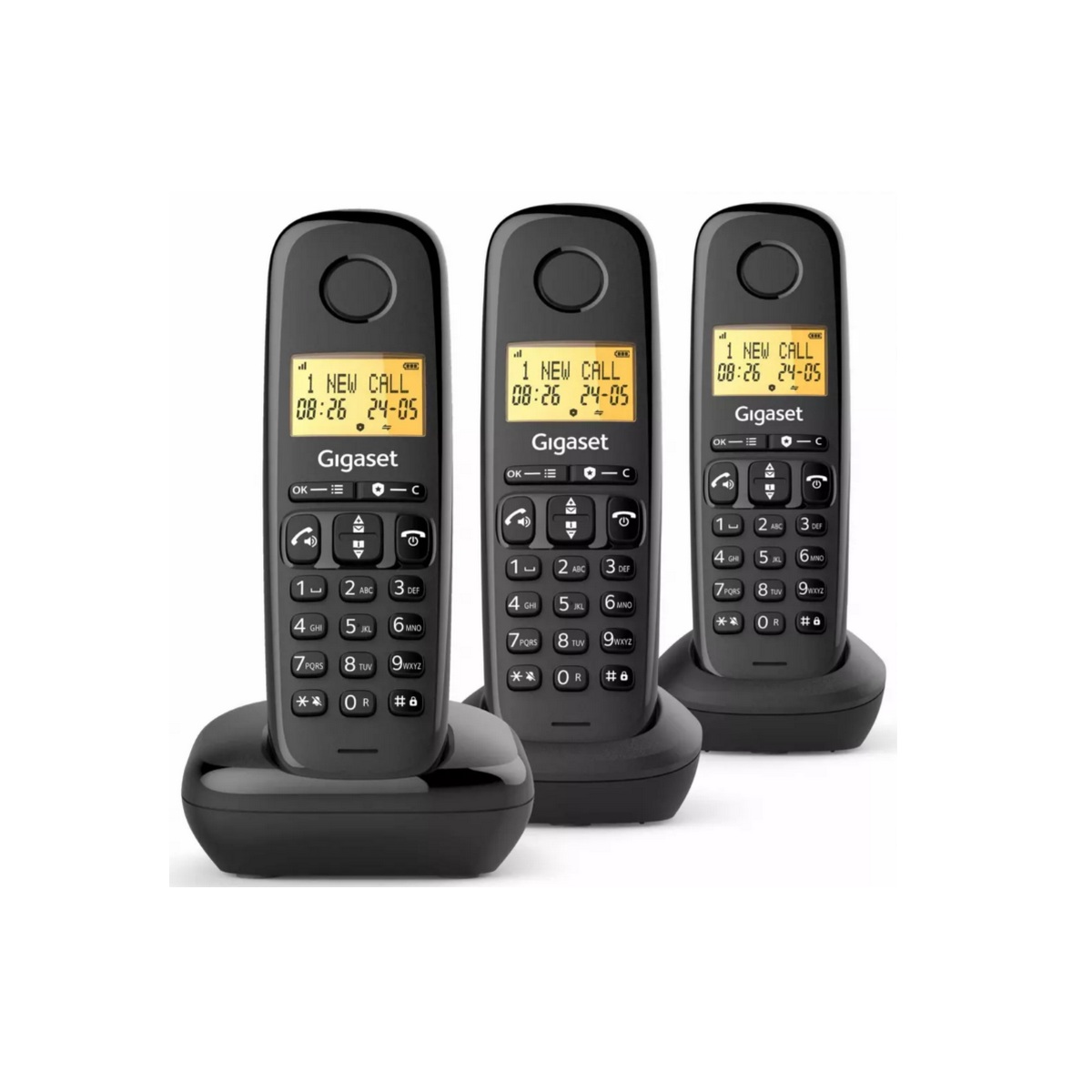Téléphone sans fil noir  - BASIC100TRIONOIR - Gigaset