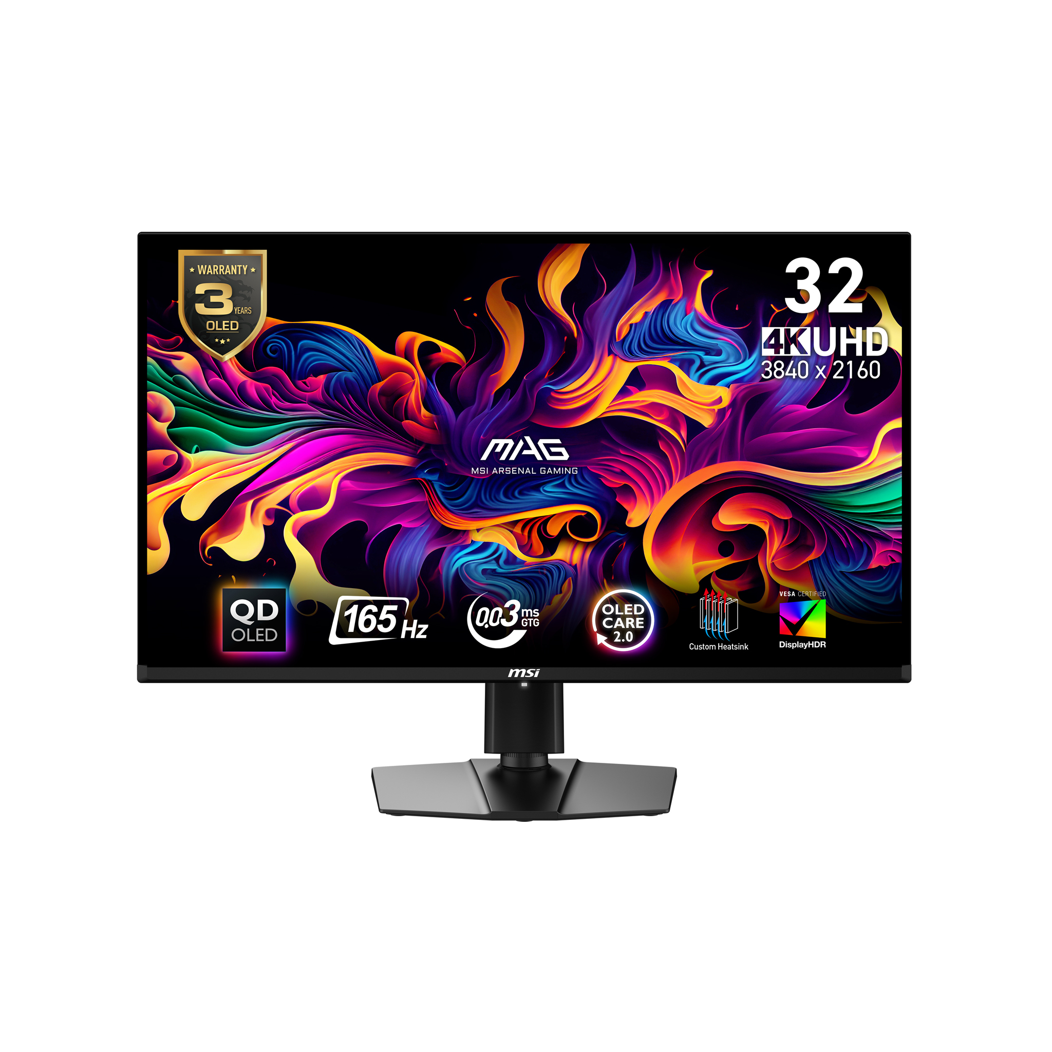 MSI MAG 32 OLED 4K165Hz0.03msUSB CHDRAdapSync - vue 8