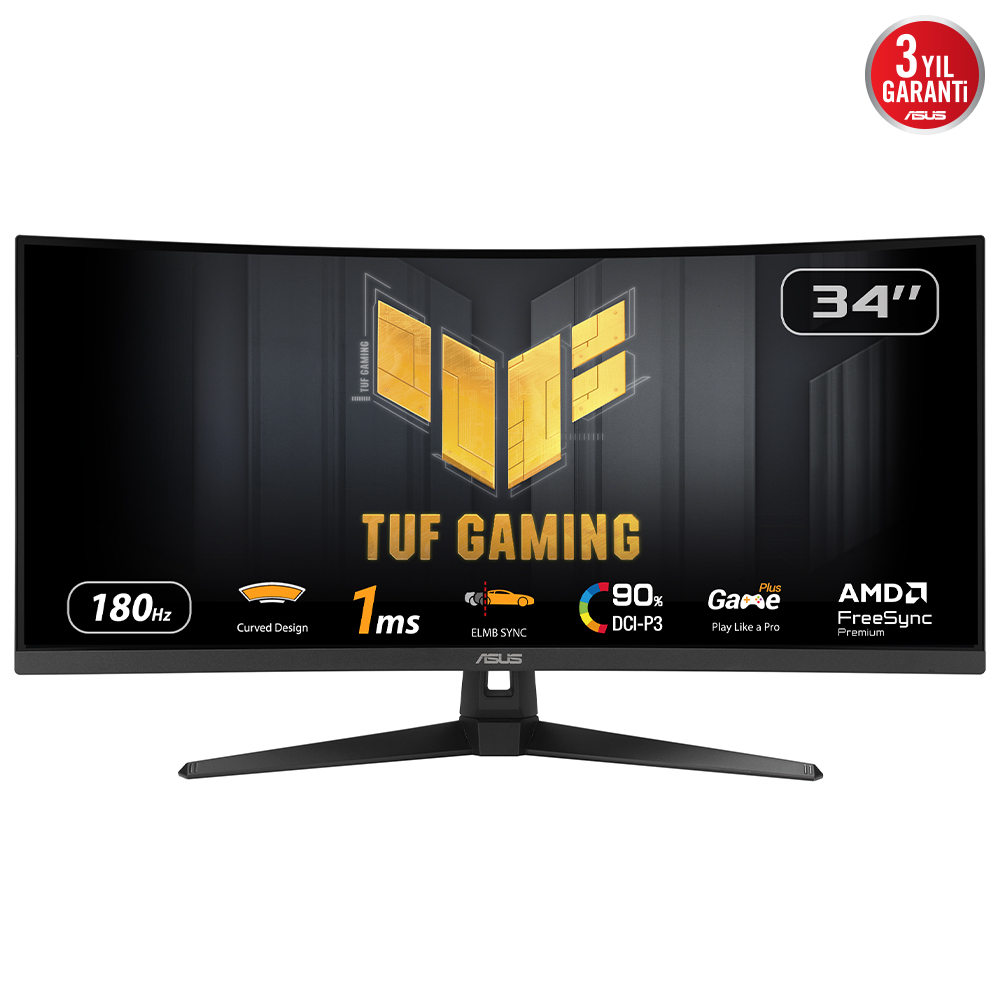 Asus Tuf Gaming Vg34Vq3B Écran Plat De PC 86,4 Cm (34") 3440 X 1440 Pixels Ultrawide Quad Hd Led Noir