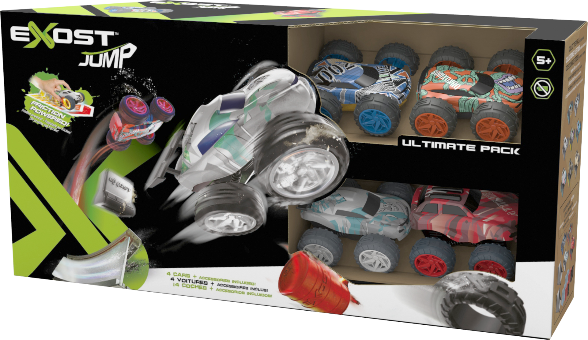 EXOST JUMP - 4 petites voitures à friction - Maxi Circuit