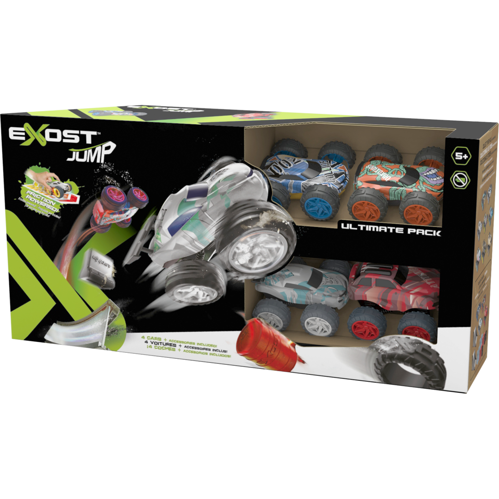 EXOST JUMP - 4 petites voitures à friction - Maxi Circuit