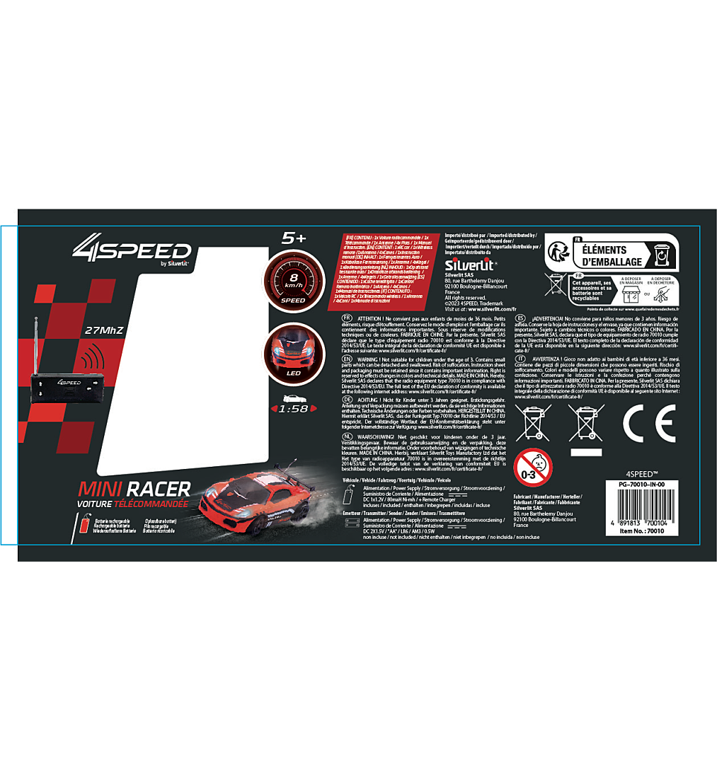 Bateau Télécommandé SILVERLIT 4SPEED Speed Boat 8 kmh 34 cm et dès - vue 3