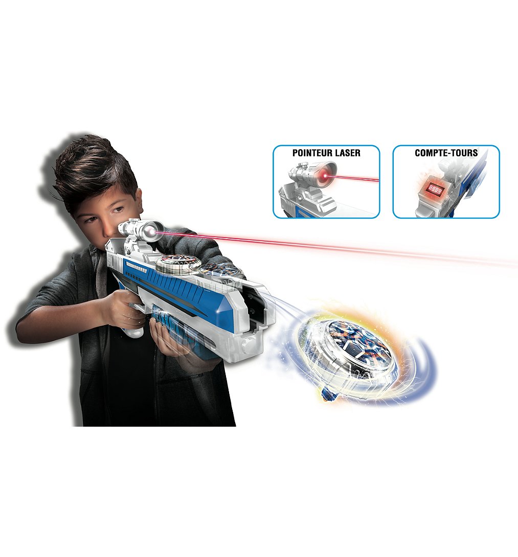 SPINNER MAD - Lanceur de Toupies avec pointeur laser - Advance Single Shot Blaster