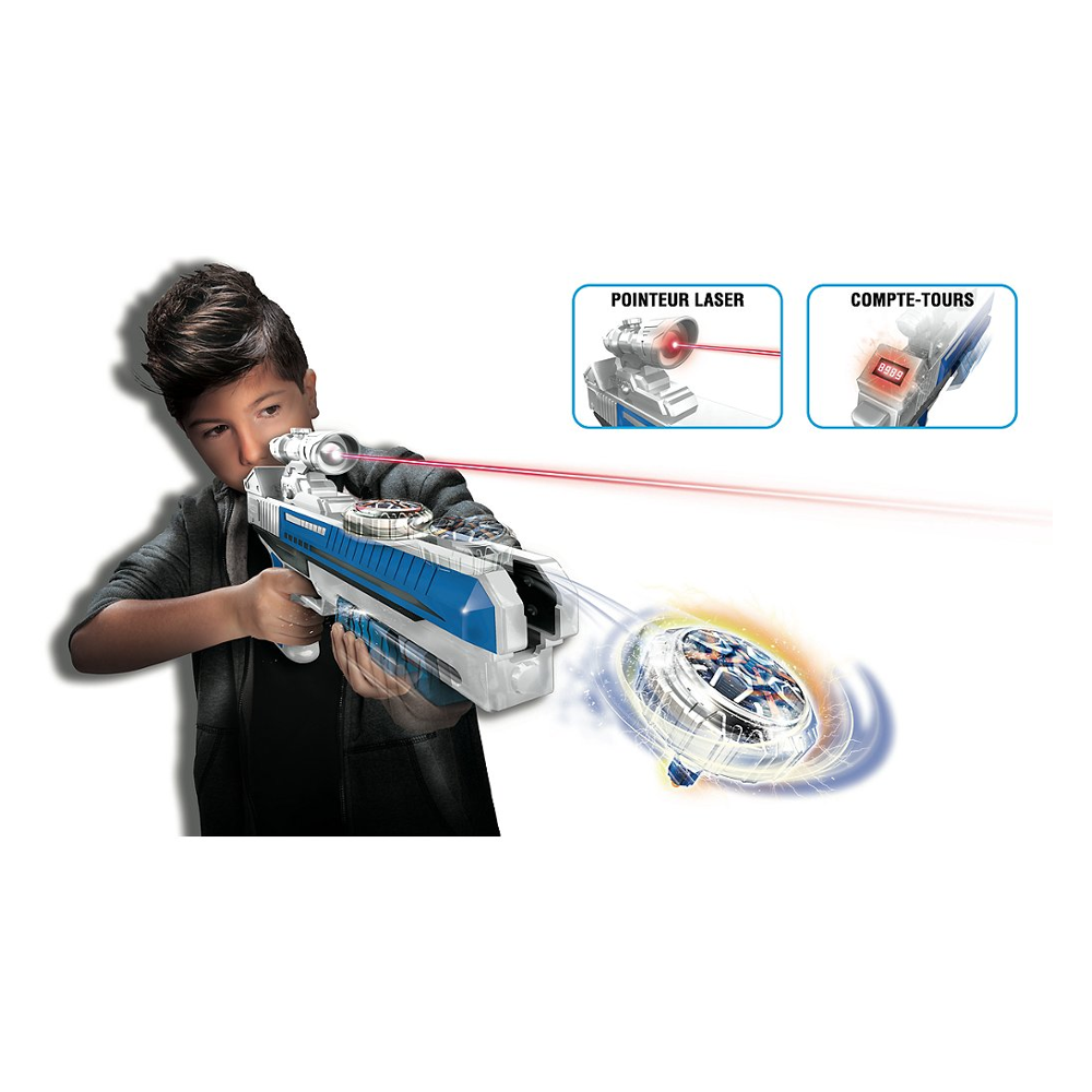 SPINNER MAD - Lanceur de Toupies avec pointeur laser - Advance Single Shot Blaster