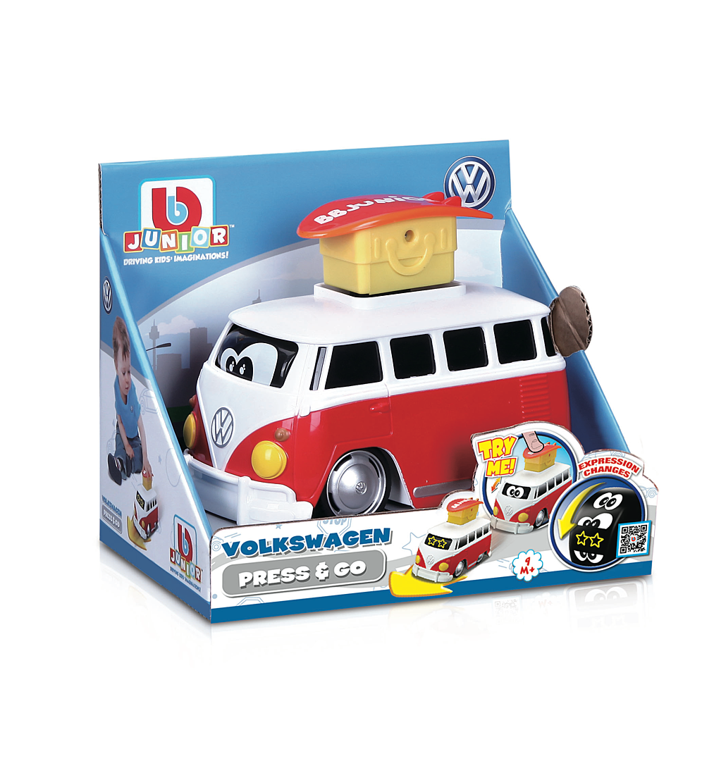 BB JUNIOR - VOLKSWAGEN PUSH & GO - Van Samba et Surf - Assortiment rouge et bleu