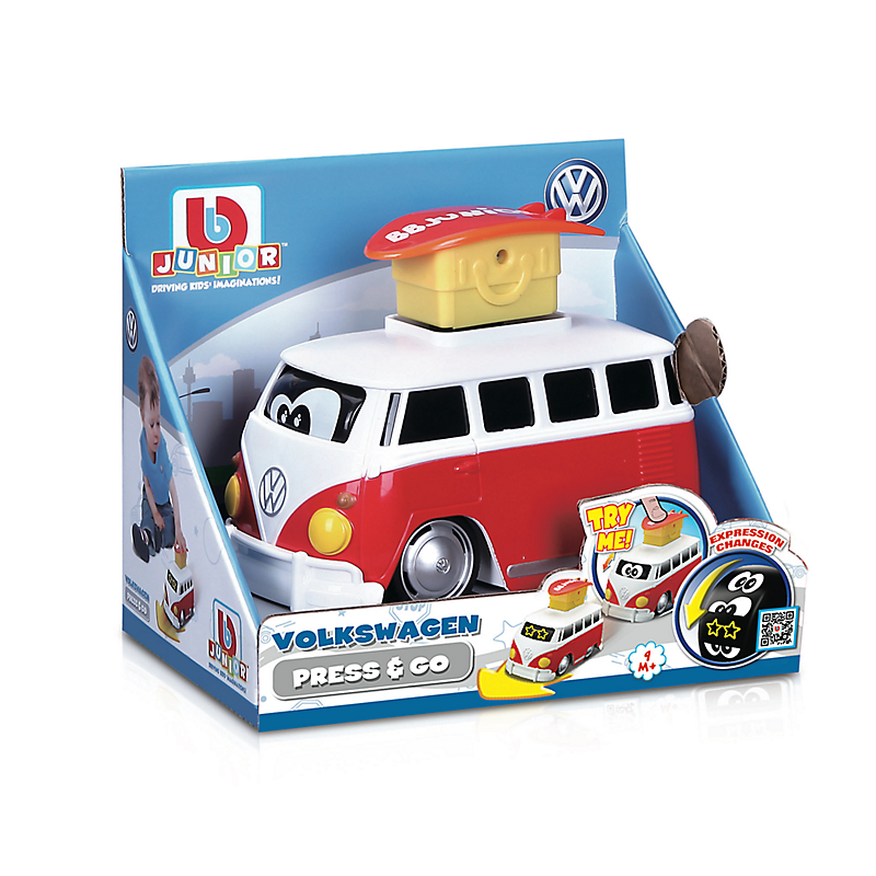 BB JUNIOR - VOLKSWAGEN PUSH & GO - Van Samba et Surf - Assortiment rouge et bleu