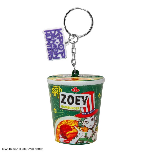 Porte clés squishy Nouilles Zoey Hamburger KPop Demon Hunters - vue 4