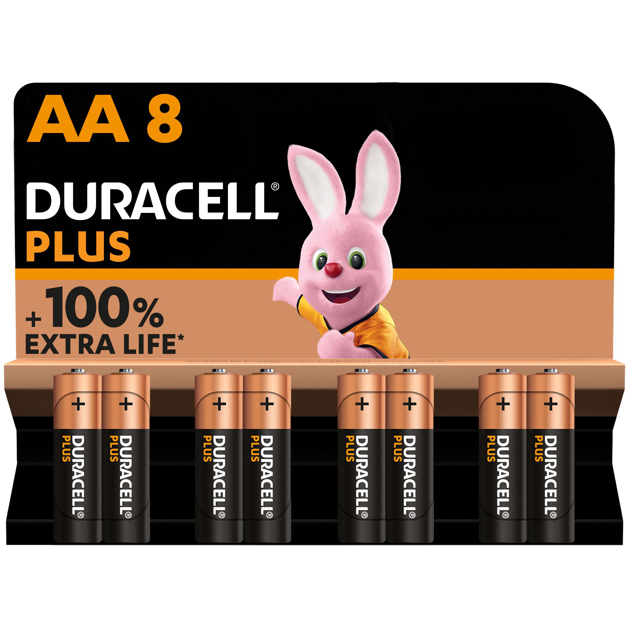Piles alcalines AA Duracell Plus, 1,5V LR6 MN1500, paquet de 8