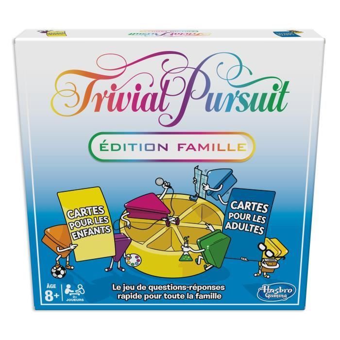 Trivial Pursuit édition familiale, jeu de plateau Soirée de jeux en famille, jeu-questionnaire, dès 