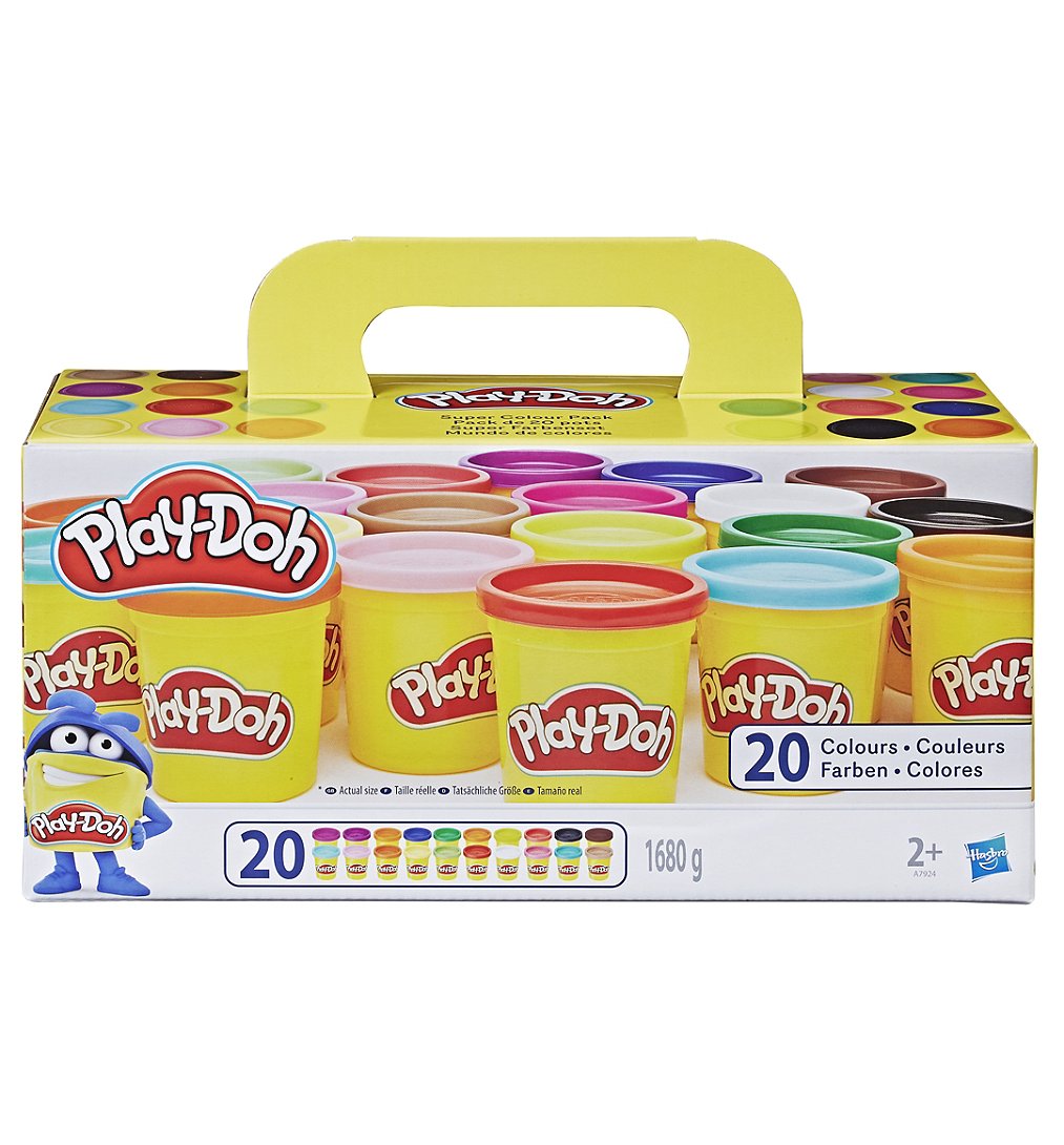 Play-Doh, 20 pots de pâte A Modeler, Super couleurs, 84 g chacun, dès 3 ans