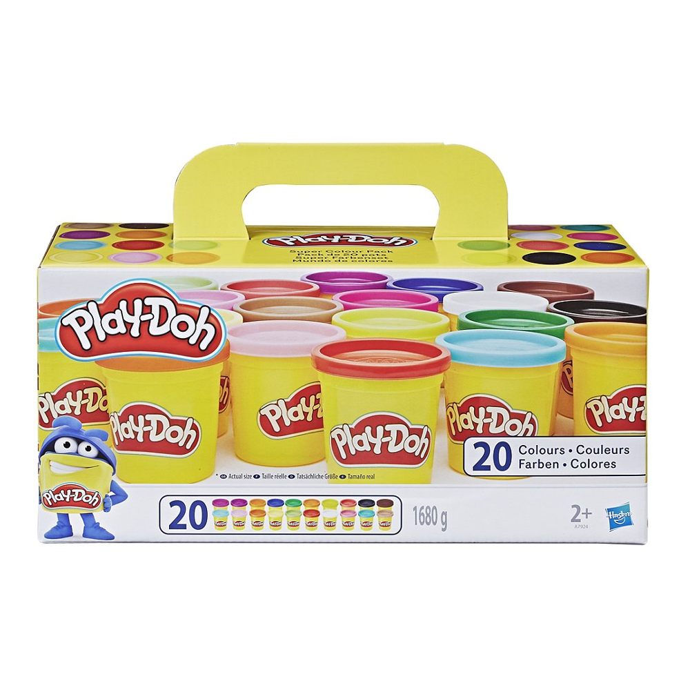 Play-Doh, 20 pots de pâte A Modeler, Super couleurs, 84 g chacun, dès 3 ans