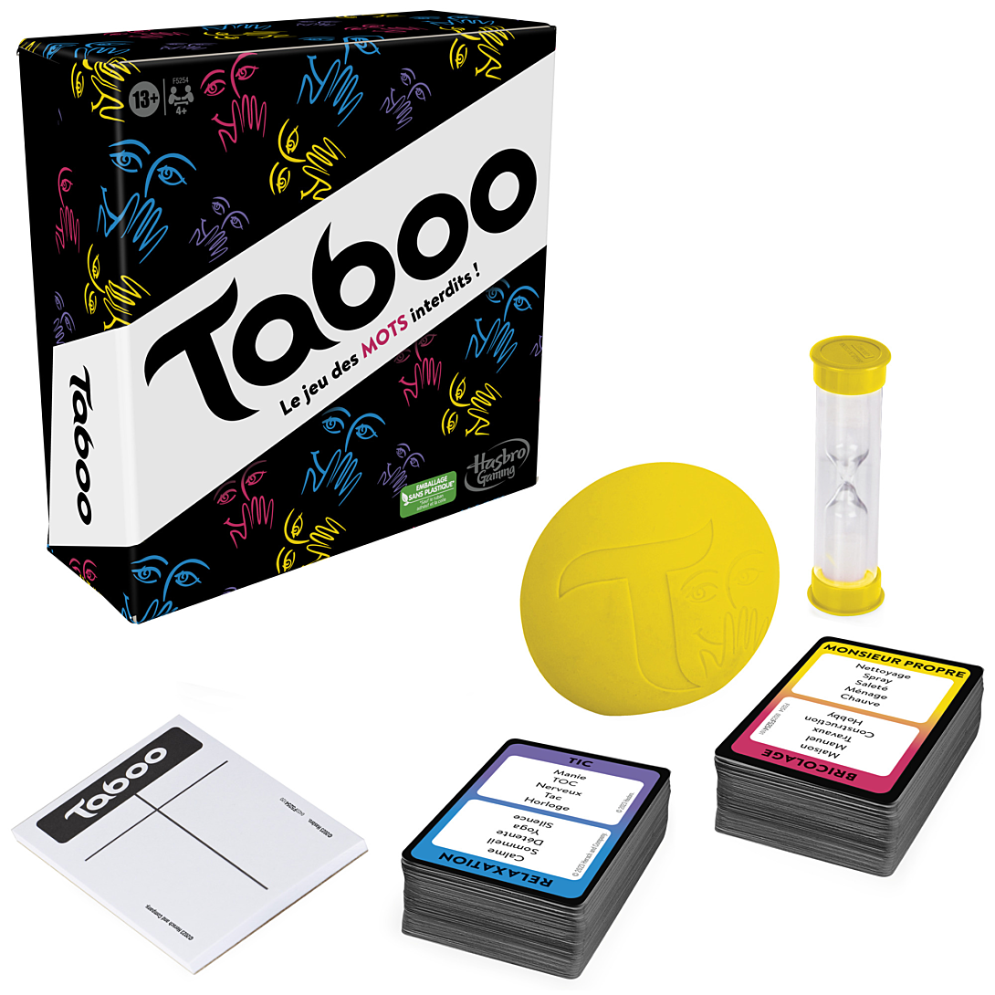 Jeu Taboo classique, jeu de mots à deviner, jeu de groupe pour ados et adultes, jeu de société pour 4 joueurs et plus, à partir de 13 ans