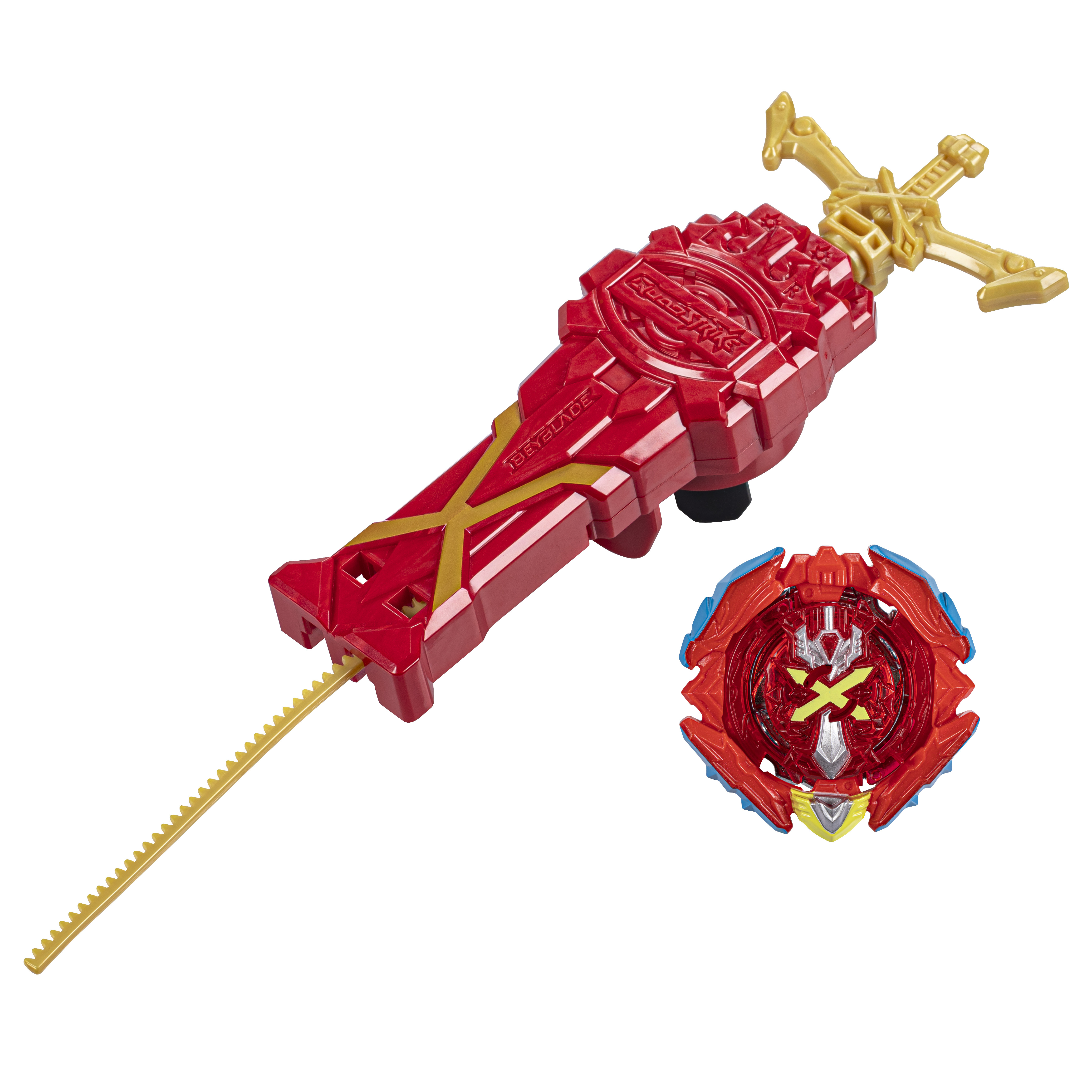 Beyblade Burst QuadStrike, pack Lanceur puissance et vitesse Xcalius, ensemble de combat avec lanceu