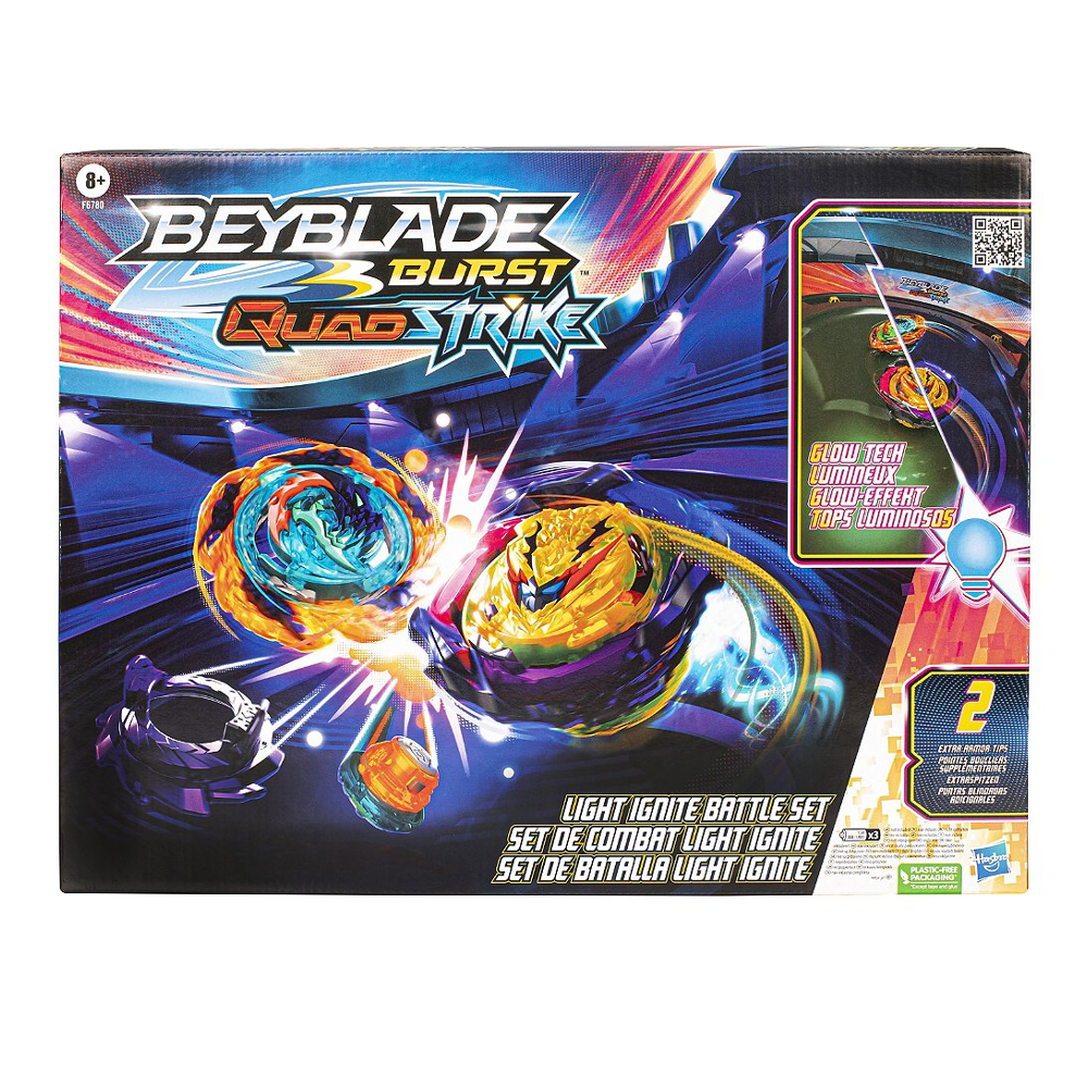 Beyblade Burst QuadStrike, Set de combat Light Ignite avec arène Beystadium
