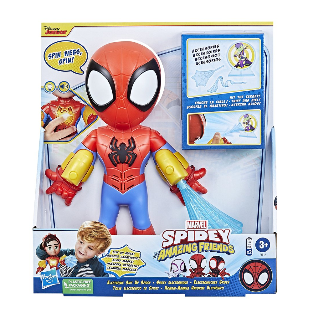 Spidey et ses Amis Extraordinaires, Spidey électronique, figurine de 25 cm, jouets préscolaires à pa